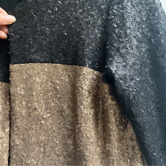 Weill Paris sequin black gold jacket Sz M - Picture 3 of 8